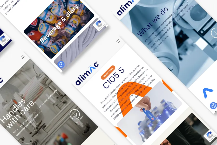 Alimac Group Website mobile screens