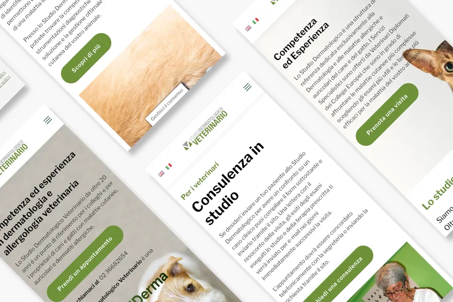 Studio Dermatologico Veterinario mobile screens
